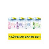 Febreze Banyo Hava Ferahlatıcı Oda Kokusu 4'lü (temiz Çarşaf, Dağ Esintisi, Lavanta, Bahar Çiçeği)