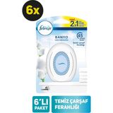 Febreze Hava Ferahlatıcı Banyo Oda Kokusu Temiz Çarşaf Temizliği 7.5 ml 6'lı Set Set-