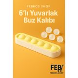 Febros 6 Sıralı Silikon Yuvarlak Buz Kalıbı – Kahve, Içecek, Kokteyller Için Yuvarlak Buz Kalıbı - Sarı