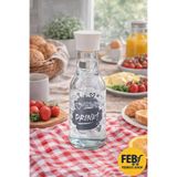 Febros Apart Kapaklı Cam Limonata Süt Su Detox Cam Sürahi İçecek Şişesi