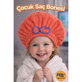 Febros Çocuk Saç Kurutma Bonesi YAVRUAĞZI Mikrofiber Havlu Banyo Sonrası Hızlı Kuruyan Çocuk Saç Bonesi