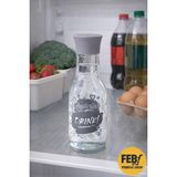 Febros Shop Apart Kapaklı Cam Limonata Süt Su Detox Cam Sürahi Içecek Şişesi - Şeffaf - 1