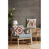 Fecra Botanik Raster Kırlent Kılıfı 43X43 Kırmızı 2'Li