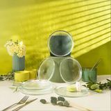 Fecra Loren 6'lı Pasta Tabağı Seti Şeffaf Cam 16 cm Modern Tasarım 6 Kişilik