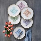 Fecra Miras 6 Kişilik Pasta Tabağı Seti Modern Tasarım ve Stoneware Malzeme ile Zarif Detaylar
