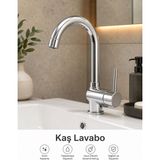 Fedam Kaş Lavabo Bataryası Krom Tek Kumandalı Lavabo Musluğu Banyo Lavabo Bataryası Seramik Kartuşlu Modern Armatür