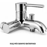 Fedam Kaş Mix Krom Banyo Bataryası | Pirinç Gövde | Tek Kumandalı | Seramik Kartuş | Duvar Montaj Banyo Musluğu