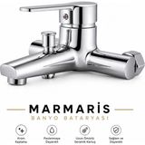Fedam Marmaris Banyo Bataryası Krom Duş Bataryası Tek Kumandalı Banyo Musluğu Banyo Armatürü Seramik Kartuşlu