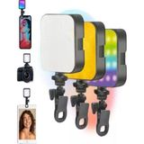 FEDDY Çok Renkli Rgb Tripod Telefon Kamera Laptop Uyumlu Selfie Işığı Video Çekim Işık - Siyah