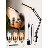 FEDDY Katlanabilir LED Akrobat Masa Lambası Okuma & Çalışma Işığı, Masa Tutuculu - Siyah