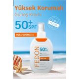 fedon Spf 50 Güneş Kremi Suya Dayanıklı Uva Uvb Arbutin Vitamin B Kolajen Yüksek Koruma Güneş Kremi 200ml