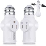 Feekoon 3 Uçlu Işık Soketi Adaptörü, E26 Ampul Çıkış Adaptörü, Polarize Işık Soketi Fiş Adaptörü, Beyaz Ampul 2/3 Uçlu Çıkış Fişi Ayırıcı Dönüştürücü Garaj Veranda CCTV Kamera için (1 Adet)