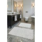 Feel Home Bubble Tavşan Tüyü, Kaymaz Taban, Süper Soft, Ultra Lüks, Makinede Yıkanabilir 2'li Banyo Paspası - Beyaz