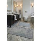 Feel Home Bubble Tavşan Tüyü, Kaymaz Taban, Yumuşacık Premium, Makinede Yıkanabilir 2'li Banyo Paspası - Gri