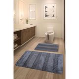 Feel Home Serante Tavşan Tüyü, Kaymaz Taban, Pofuduk, Yumuşacık, Yıkanabilir 2'li Banyo Paspası - Antrasit