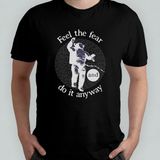 Feel The Fear And Do It Anyway - Uzay - Astronot %100 Pamuklu Bisiklet Yaka T-Shirt Model 1 - Siyah - XL