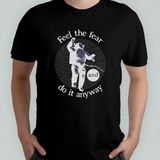 Feel The Fear And Do It Anyway - Uzay - Astronot %100 Pamuklu Bisiklet Yaka T-Shirt Model 1 - Siyah