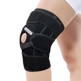 Feelflex Patella ve Ligament Destekli Dizlik, Diz Destek Bandı, Ayarlanabilir Diz Koruyucu, Yan Destekli Spor Dizlik, Fitness Koşu Yürüyüş Basketbol Futbol Voleybol Unisex Siyah