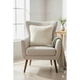 FeelHome Bonnie Tavşan Tüyü, Çift Taraflı, Gizli Fermuarlı Yumuşacık Yıkanabilir Kırlent Kılıfı Beyaz 40x40