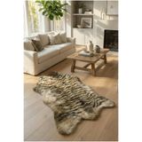 FeelHome Kaplan Yumuşacık Pofuduk Kuzu Post Premium Kalite Kaymaz Taban Kürk Halı Yıkanabilir 100x150