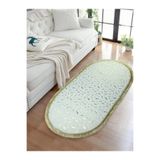 FeelHome Suadiye Tavşan Tüyü, Yumuşacık Kaymaz Taban, Oval, Ultra Lüks Mermer Desenli Yıkanabilir Simli Halı YAP-01R