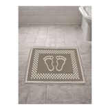 FeelHome Süper Su Emici Pamuk Kilim Dokuma Banyo Ayak Paspası&Havlusu 40x60 Vizon