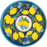 Feeling Good Inside Amalfi Coast Collection El Yapımı Seramik Kobalt Yuvarlak Tepsi - Standart