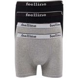 Feelline 4 adet Gri Pamuklu Doğal Likralı XL Erkek Boxer