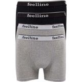 Feelline 4 adet Siyah ve Gri Pamuklu Doğal Likralı L Erkek Boxer
