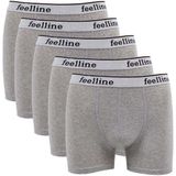 Feelline 5 Adet Gri Doğal Pamuklu Likralı Erkek Boxer