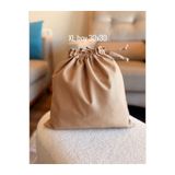 FEEMELS BEJ XL BOY keten Bez Kese - Büzgülü Çanta İçi Düzenleyici - Makyaj Çantası - 30x30 -bez poşet