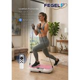 Fegel FG-6500 Titreşimli Fitness Platformu | Uzaktan Kumanda, Bluetooth Hoparlör | 99 Hız Seviyesi & Fitness ve Yağ Yakım Destekli Spor Aleti | Masaj Egzersiz Titreşim Aleti - Pembe