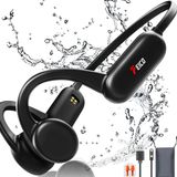 FEICO Kemik İletimli Kulaklık, Bluetooth 5.3 Mikrofonlu Açık Kulak Kulaklığı | MP3 Modu Dahili 32 GB ve 10 Saat Çalma Süresi, IP68 Su Geçirmez Kemik İletimi, Koşu, Bisiklet, Yüzme için (Siyah)