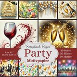 Feiere mit Stil! Party-Scrapbook-Papier - Motivpapier: 40 Seiten Bastelpapier, 21,59 x 21,59 cm, mit 10 einzigartigen Designs, die jeweils 2x ... Jubiläum, Hochzeit und andere Feste