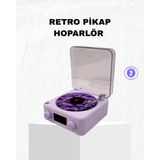 Feifei Retro Pikap Hoparlör Bluetooth Aux USB Type-C Projektörlü 360° Sesli Taşınabil - FEİ7983-989 - Çok Renkli