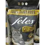 Feles %100 Tozsuz Kedi Kumu 10 lt Kokusuz Topaklaşan İnce Taneli Laboratuvar Onaylı