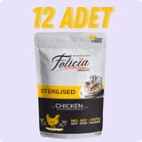 Felicia 12x85 gr Jöle İçinde Tavuklu Taurinli Tahılsız Kısırlaştırılmış Kedi Konservesi