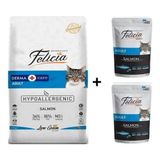Felicia 2 kg Somonlu Yetişkin Kedi Maması + 2 Adet Yaş Mama