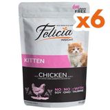 Felicia 6x85 gr Pouch Kitten Tavuk Etli Yavru Tahılsız Kedi Yaş Maması