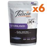 Felicia 6x85 gr Pouch Sterilised Somon Etli Tahılsız Kısırlaştırılmış Kedi Yaş Maması