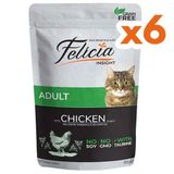 Felicia 6x85 gr Pouch Tavuk Etli Tahılsız Kedi Yaş Maması