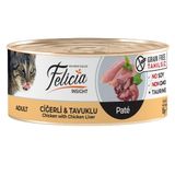 Felicia 85 gr Kıyılmış Tavuklu ve Ciğerli Yetişkin Kedi Konservesi