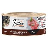 Felicia 85 gr Tahılsız Biftekli ve Tavuklu Kıyılmış Yetişkin Kedi Konservesi