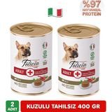 Felicia %97 Proteinli Tahılsız Kuzulu Ezme Yetişkin Küçük Irk Köpek Konserve Maması 400 Gr X 2 Adet
