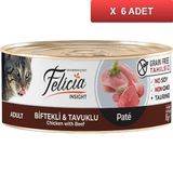 Felicia Biftekli Tavuklu Kıyılmış Tahılsız 6x85 gr Kedi Konservesi