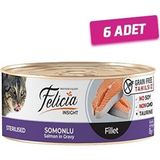 Felicia Fileto Somonlu Tahılsız 6x85 gr Kısırlaştırılmış Kedi Konservesi
