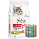 Felicia Hypoallergenic Düşük Tahıllı Kuzu Etli Kedi Maması 12 Kg + 5 Adet Wooc Lolipop Ödül