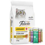 Felicia Hypoallergenic Sterilised Düşük Tahıl Kısırlaştırılmış Tavuk Kedi Maması 12 Kg + 5 Adet Wooc Lolipop Ödül