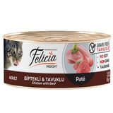 Felicia Insight Biftek ve Tavuk Etli Kıyılmış Tahılsız 85 gr Kedi Konservesi