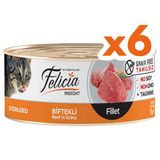 Felicia Insight Sterilised Biftek Etli Fileto Tahılsız Kısırlaştırılmış 6x85 gr Kedi Konservesi